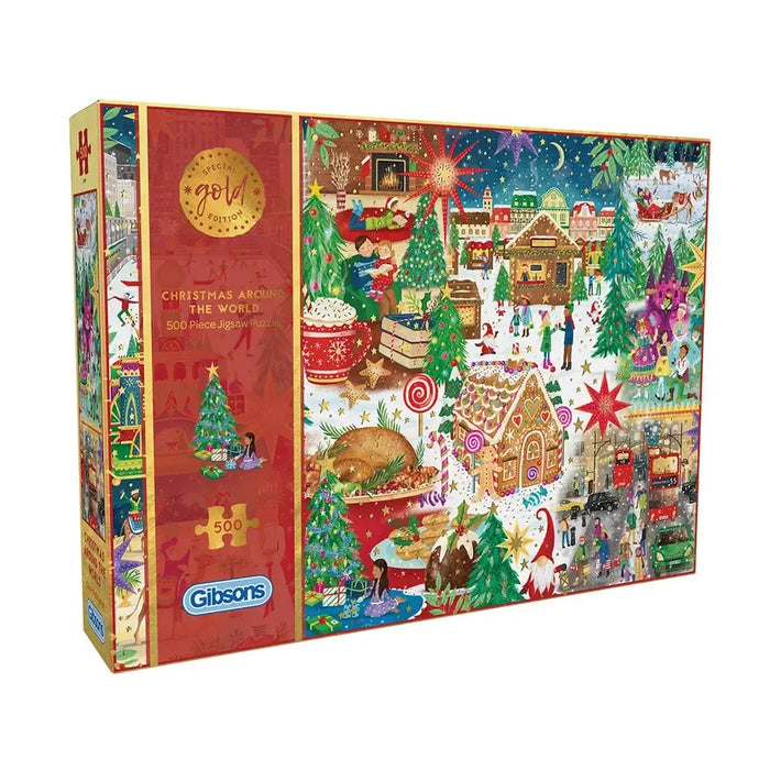 Christmas Around the World 500 Piece Jigsaw Puzzle Gibsons - for just $19.99! 