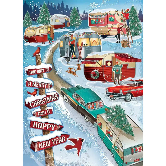 Christmas Campers 1000 Piece Jigsaw Puzzle Cobble Hill - for just $19.99! 