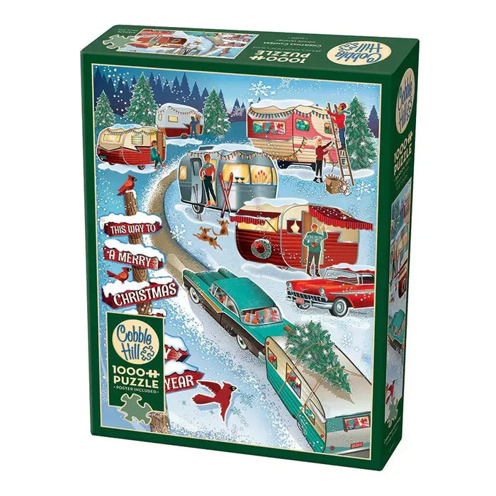 Christmas Campers 1000 Piece Jigsaw Puzzle Cobble Hill - for just $19.99! 