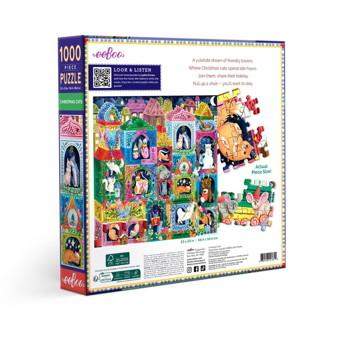 Christmas Cats 1000 Piece Jigsaw Puzzle eeBoo - for just $26.99! 