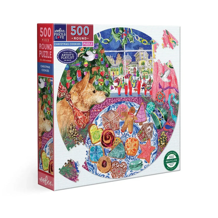 Christmas Cookies 500 Piece Round Jigsaw Puzzle eeBoo - for just $26.99! 