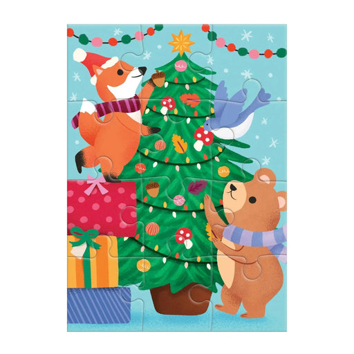 Christmas Critters Greeting Card 12 Piece Jigsaw Puzzle Mudpuppy - for just $7.99! 