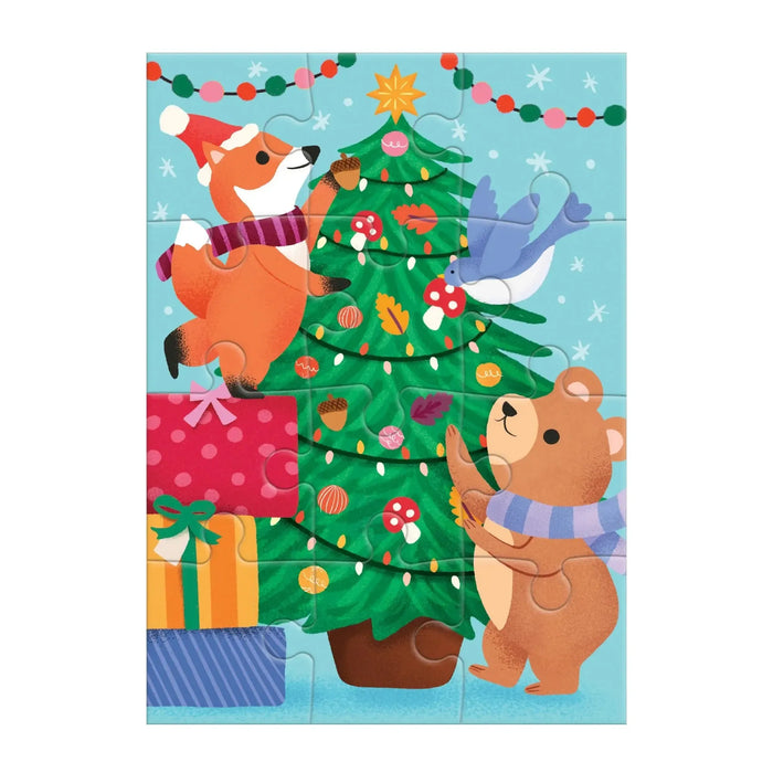 Christmas Critters Greeting Card 12 Piece Jigsaw Puzzle Mudpuppy - for just $7.99! 