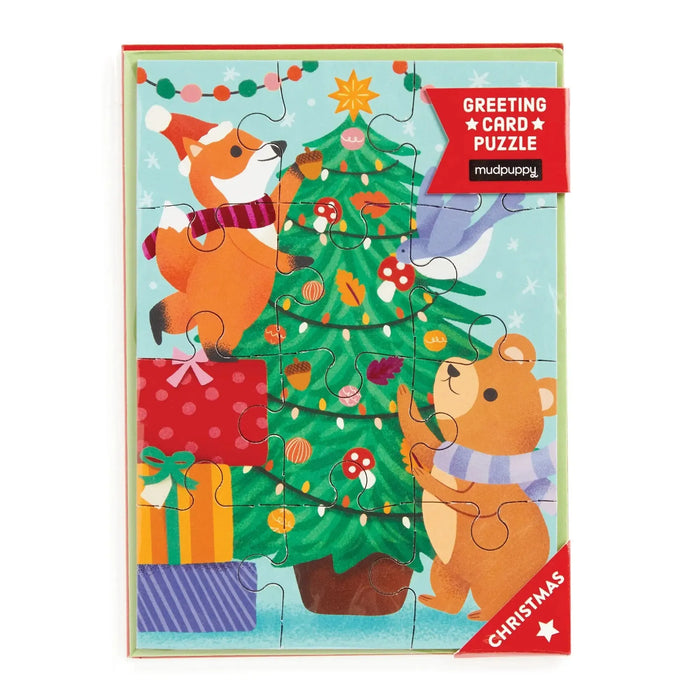 Christmas Critters Greeting Card 12 Piece Jigsaw Puzzle Mudpuppy - for just $7.99! 