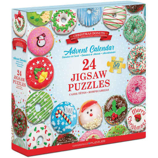Christmas Donuts Advent Calendar - 24 Set of 50 Piece Mini Jigsaw Puzzles Eurographics - for just $39.99! 