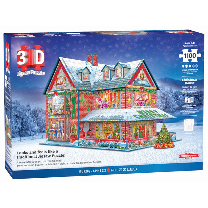 Christmas House 1100 Piece 3D Jigsaw Puzzle Eurographics - for just $43.99! 
