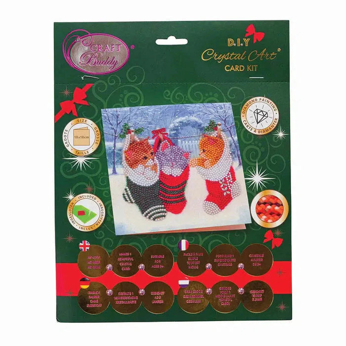 Christmas Kittens Crystal Art Card Kit Craft Buddy - for just $7.99! 