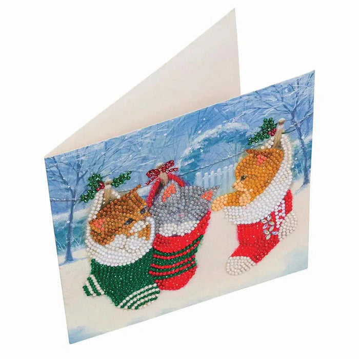 Christmas Kittens Crystal Art Card Kit Craft Buddy - for just $7.99! 