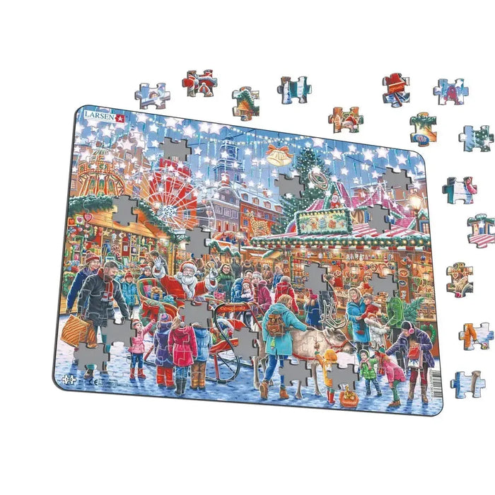 Christmas Market 140 Piece Tray Jigsaw Puzzle Larsen - for just $11.99! 