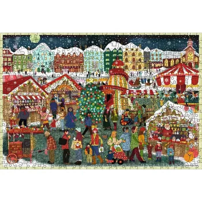 Christmas Market 500 Piece Wooden Jigsaw Puzzle Ravensburger - for just $49.99! 