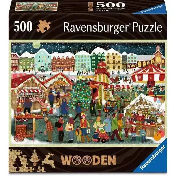 Christmas Market 500 Piece Wooden Jigsaw Puzzle Ravensburger - for just $49.99! 