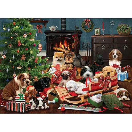 Christmas Puppies 1000 Piece Jigsaw Puzzle Cobble Hill - for just $19.99! 