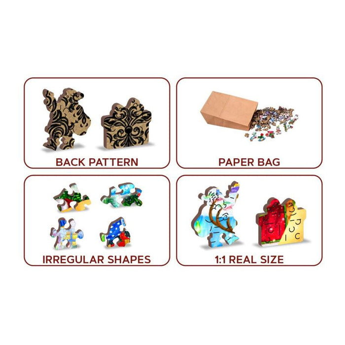 Christmas Snowballs 505 Piece Wood Jigsaw Puzzle Wooden City - for just $27.99! 