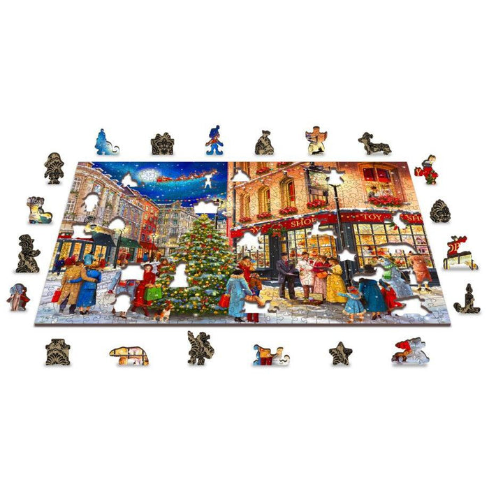 Christmas Street 505 Piece Wood Jigsaw Puzzle Wooden City - for just $27.99! 