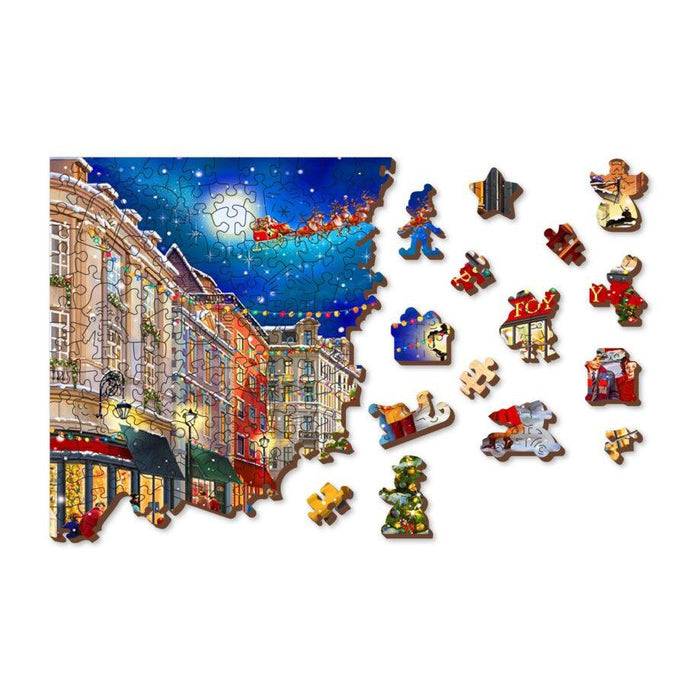 Christmas Street 505 Piece Wood Jigsaw Puzzle Wooden City - for just $27.99! 