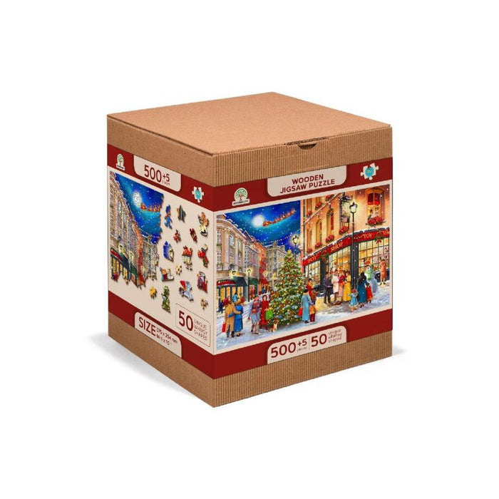 Christmas Street 505 Piece Wood Jigsaw Puzzle Wooden City - for just $27.99! 