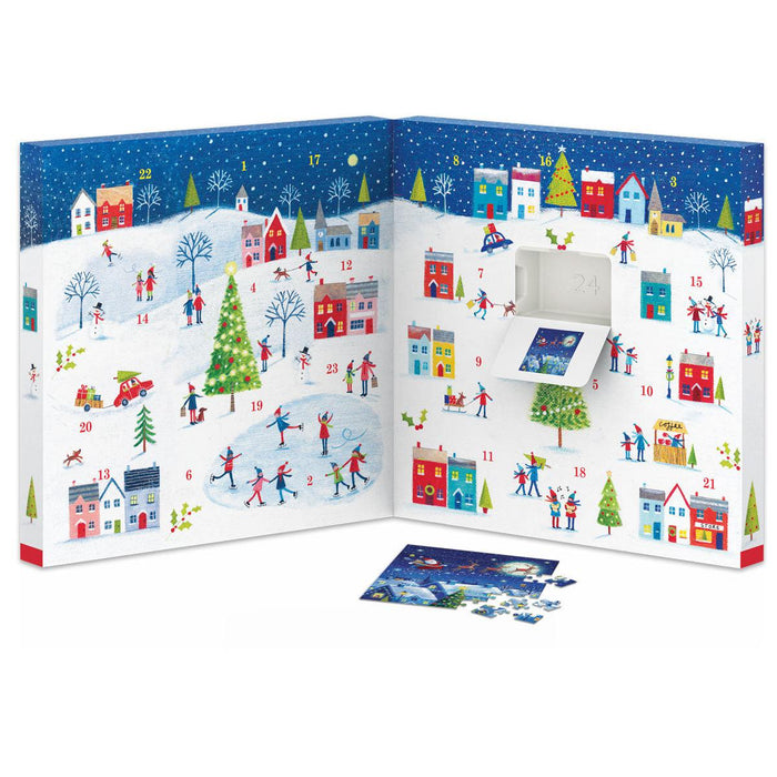 Christmas Town Advent Calendar - 24 Set of 50 Piece Mini Jigsaw Puzzles Eurographics - for just $39.99! 