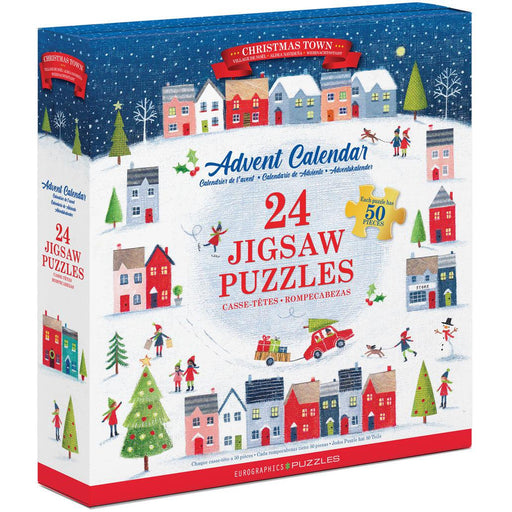 Christmas Town Advent Calendar - 24 Set of 50 Piece Mini Jigsaw Puzzles Eurographics - for just $39.99! 
