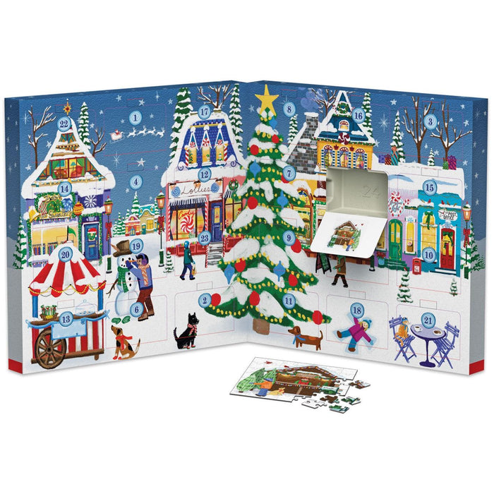 Christmas Town Fair Advent Calendar - 24 Set of 50 Piece Mini Jigsaw Puzzles Eurographics - for just $39.99! 
