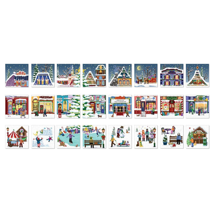 Christmas Town Fair Advent Calendar - 24 Set of 50 Piece Mini Jigsaw Puzzles Eurographics - for just $39.99! 