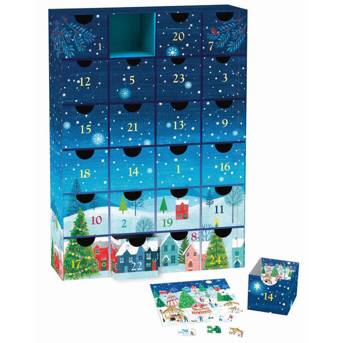 Christmas Village Advent Calendar - 24 Set of 50 Piece Mini Jigsaw Puzzles Eurographics - for just $44.99! 