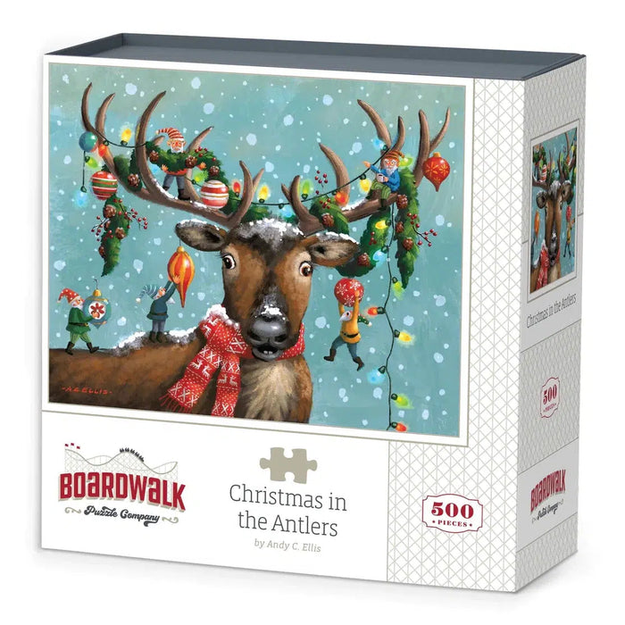 Christmas in the Antlers 500 Piece Jigsaw Puzzle Boardwalk - for just $21.99! 