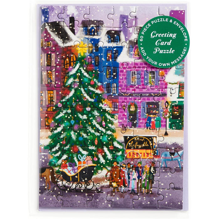 Christmas in the Square Greeting Card 60 Piece Jigsaw Puzzle Galison - for just $7.99! 