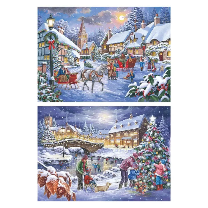 Christmas is Coming Set of 2 500 Big Piece Jigsaw Puzzles HOP - for just $44.99! 
