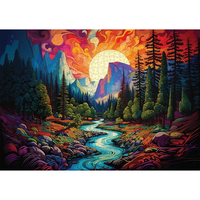 Chromatic Cliffs 1000 Piece Jigsaw Puzzle Trippy - for just $19.99! 