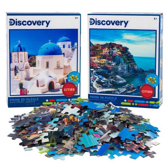 Cinque Terre & Santorini Set of 2 300 Piece Lenticular Jigsaw Puzzles Prime 3D - for just $10.99! 