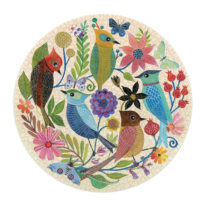 Circle of Avian Friends 1000 Piece Round Jigsaw Puzzle Galison - for just $19.99! 