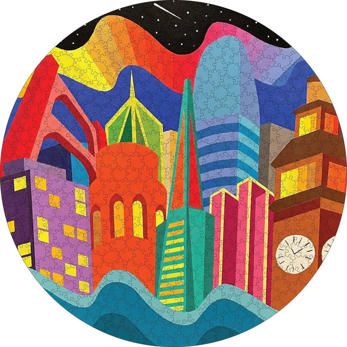 City Vibes by Jordan Herren 500 Piece Round Jigsaw Puzzle Pomegranate - for just $23.99! 