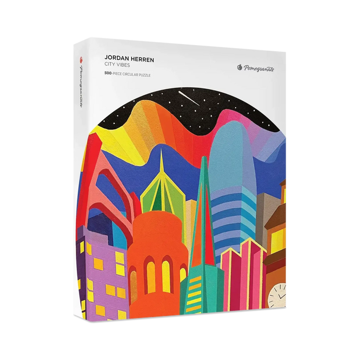 City Vibes by Jordan Herren 500 Piece Round Jigsaw Puzzle Pomegranate - for just $23.99! 