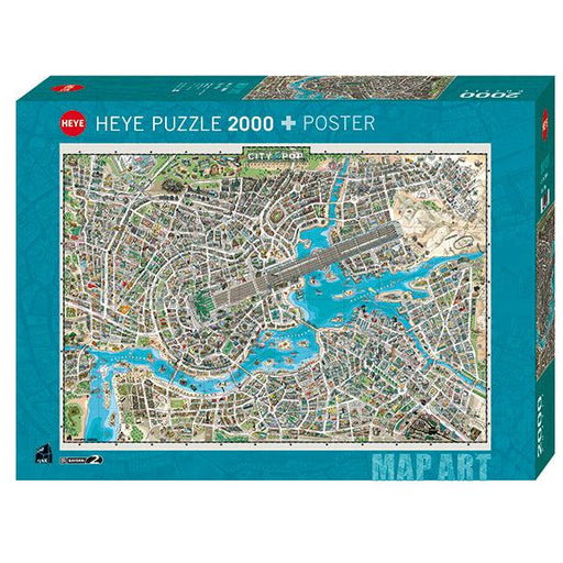 City of Pop Map Art 2000 Piece Jigsaw Puzzle Heye - for just $49.99! 