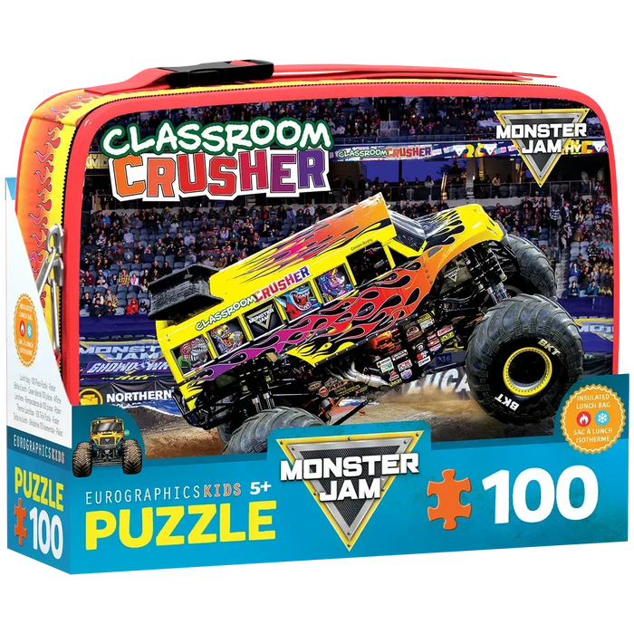 Classroom Crusher Monster Jam Lunch Bag & 100 Piece Jigsaw Puzzle Eurographics - for just $19.99! 