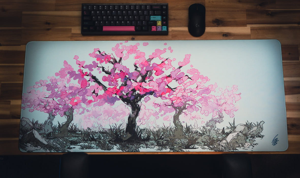 "Sacred Tree" — Cherry Blossom Deskmat - for just $49.95! 