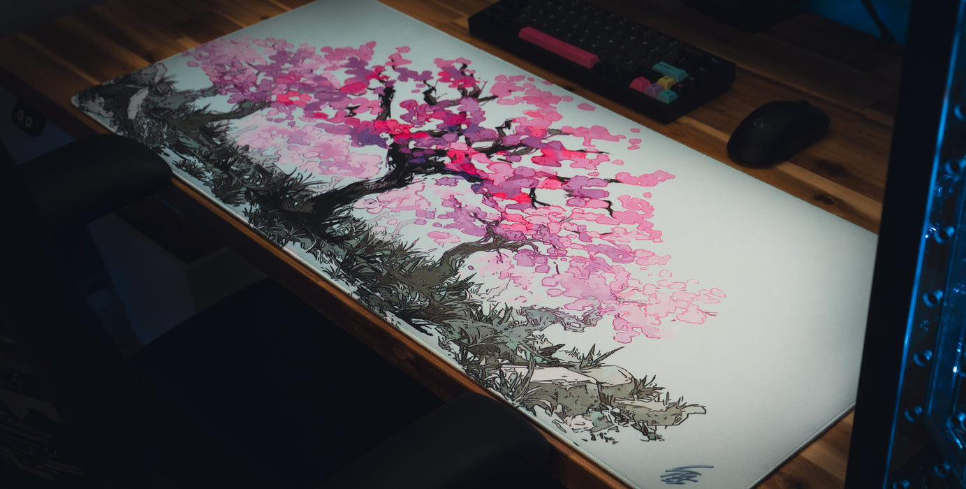 "Sacred Tree" — Cherry Blossom Deskmat - for just $49.95! 