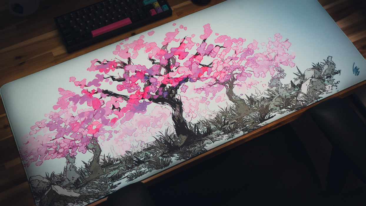 "Sacred Tree" — Cherry Blossom Deskmat - for just $49.95! 