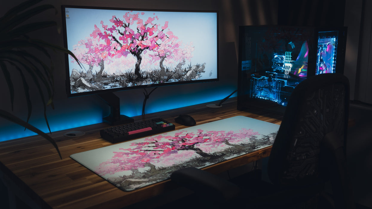 "Sacred Tree" — Cherry Blossom Deskmat - for just $49.95! 