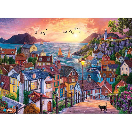 Coastal Town at Sunset 1000 Piece Jigsaw Puzzle Cobble Hill - for just $19.99! 
