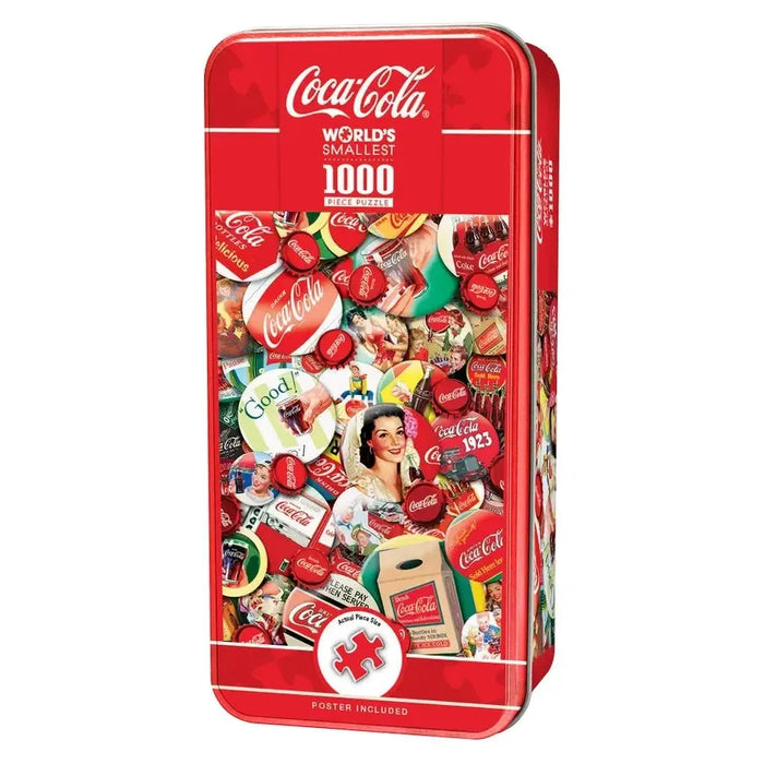 Coca-Cola Caps World's Smallest 1000 Piece Jigsaw Puzzle in Tin MasterPieces - for just $19.99! 