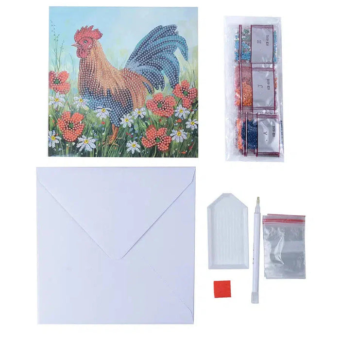 Cockerel in the Field Crystal Art Card Kit Craft Buddy - for just $7.99! 