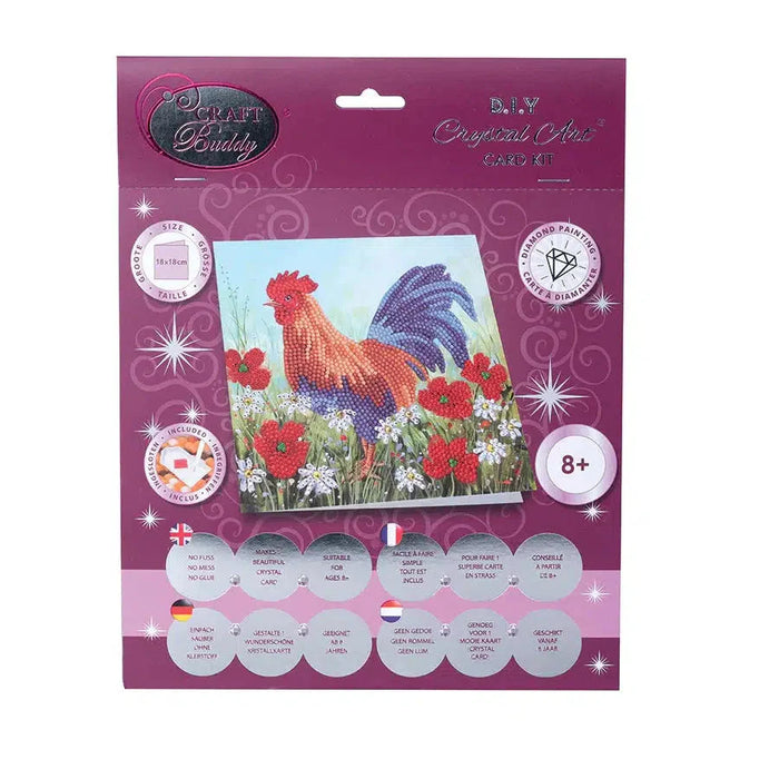 Cockerel in the Field Crystal Art Card Kit Craft Buddy - for just $7.99! 