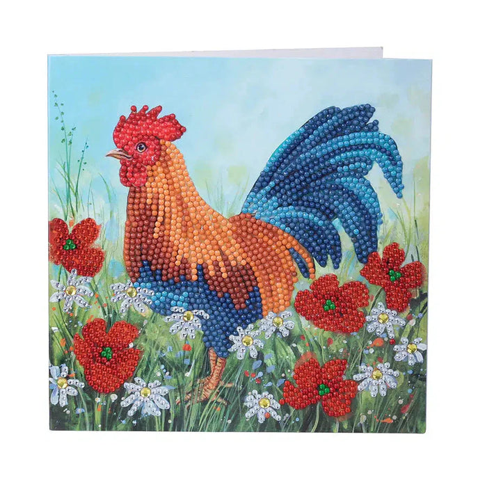 Cockerel in the Field Crystal Art Card Kit Craft Buddy - for just $7.99! 