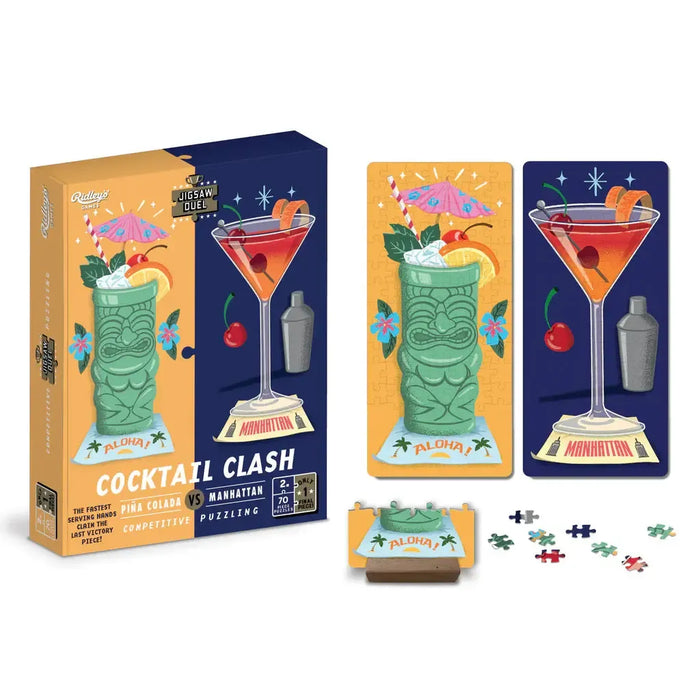 Cocktail Clash Set of 2 70 Piece Jigsaw Duel Puzzles Ridley - for just $14.99! 