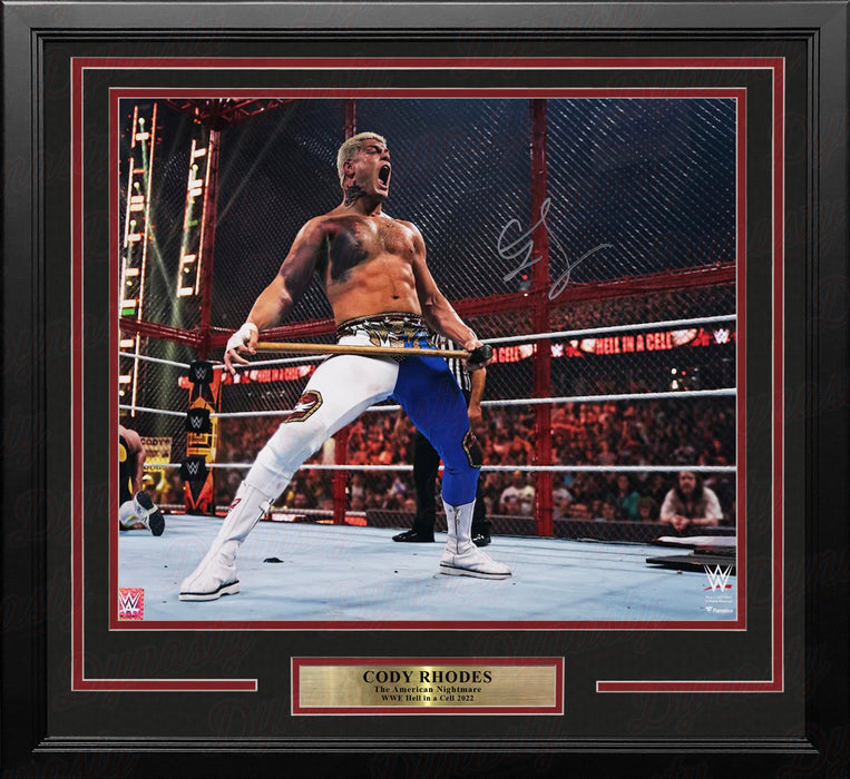 Cody Rhodes Hell in a Cell with a Sledgehammer Autographed 16" x 20" Framed Wrestling Photo - for just $199.99! 