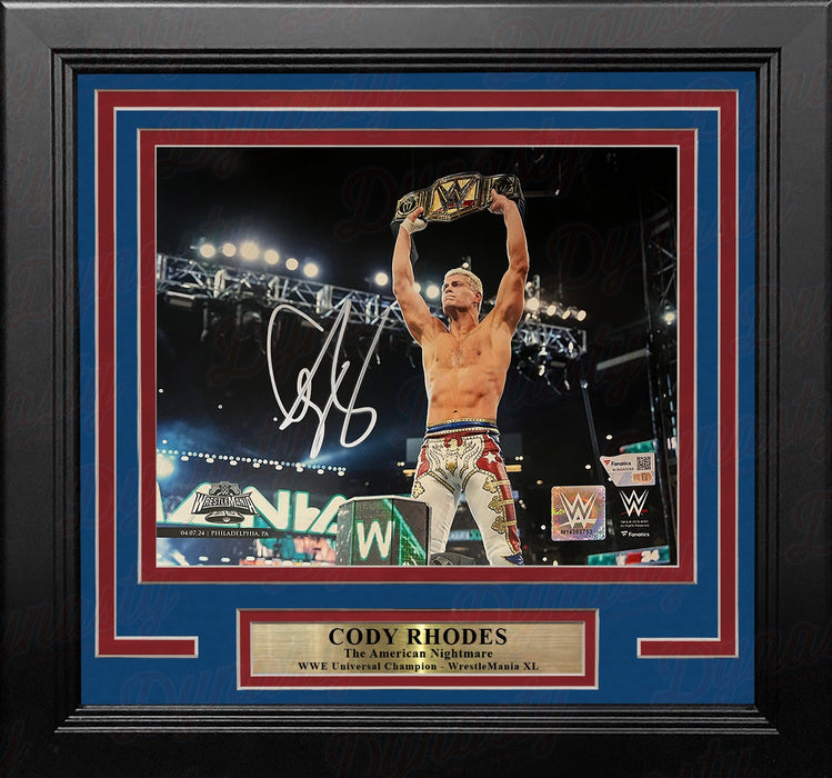 Cody Rhodes WrestleMania XL Championship Celebration Autographed 8" x 10" Framed WWE Wrestling Photo - for just $249.99! 