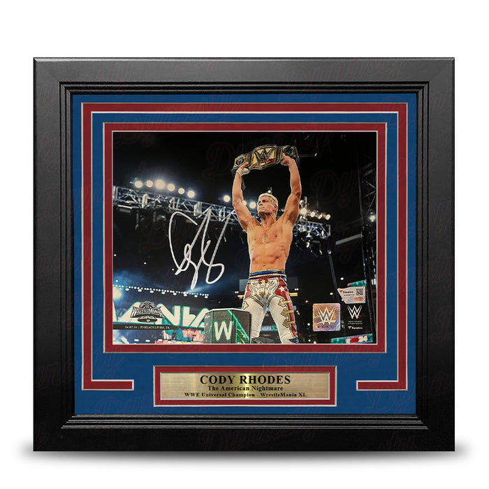 Cody Rhodes WrestleMania XL Championship Celebration Autographed 8" x 10" Framed WWE Wrestling Photo - for just $249.99! 