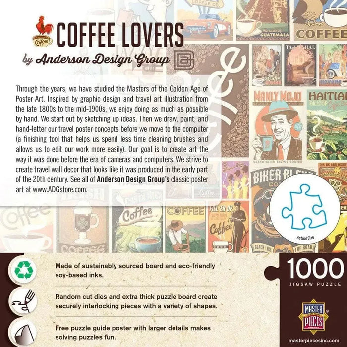 Coffee Lovers by Anderson Design 1000 Piece Jigsaw Puzzle MasterPieces - for just $17.99! 
