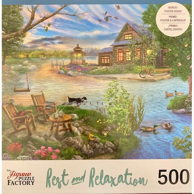 Coffee by the Lake Rest & Relax 500 Piece Jigsaw Puzzle Leap Year - for just $10.99! 